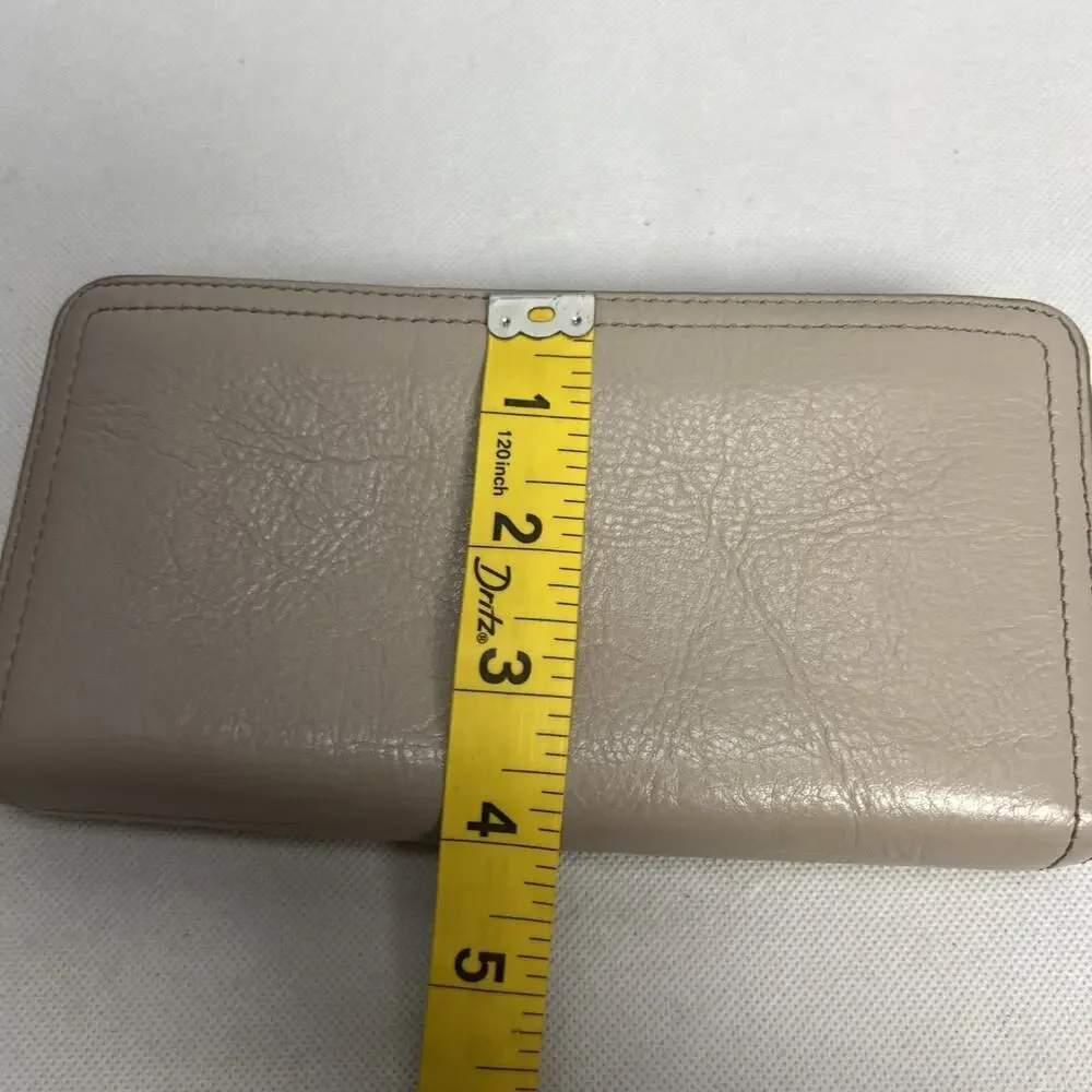 Fossil Sydney Leather Zip Long Wallet Gray Zip Around